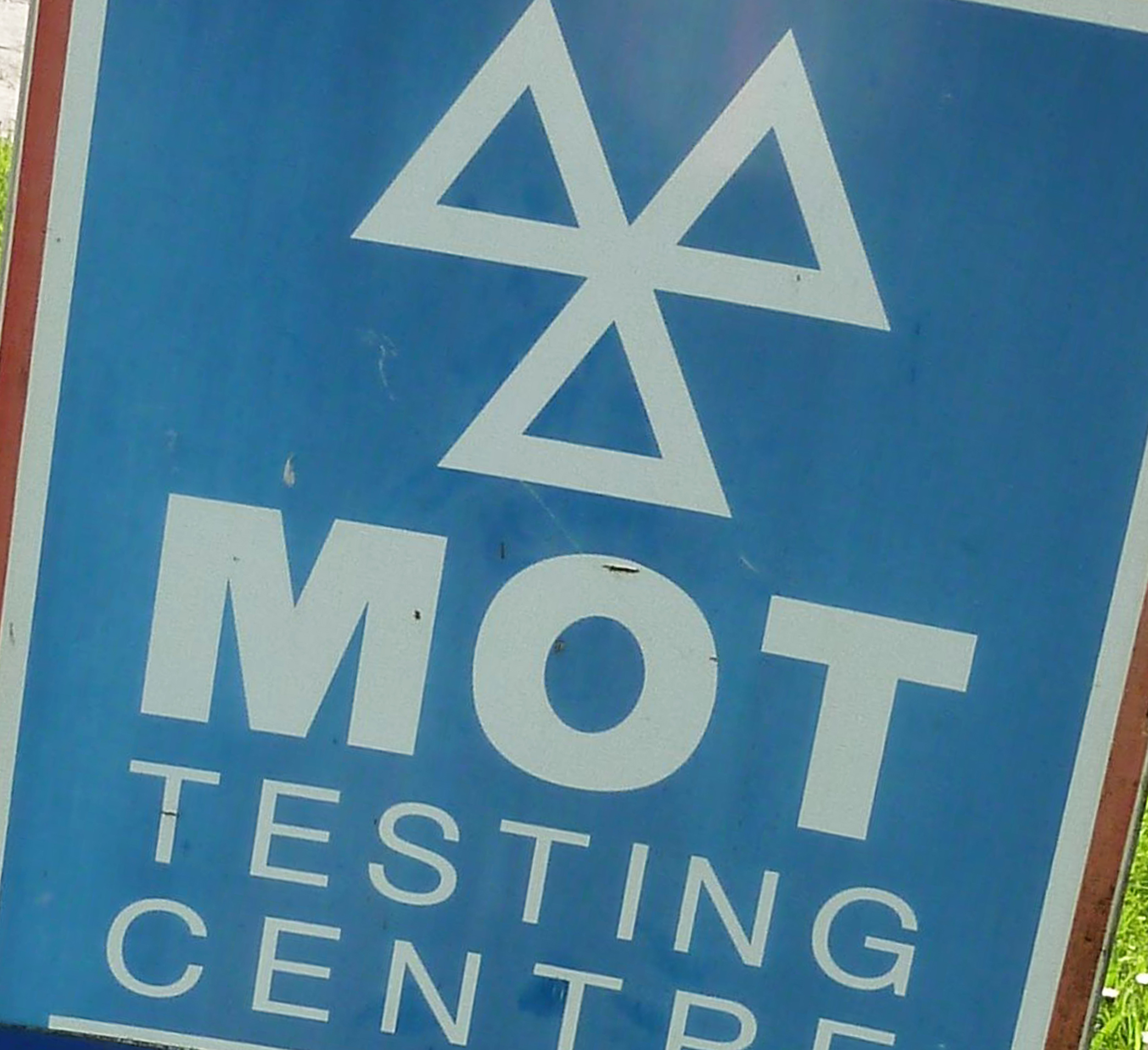 MOT testing centre sign
